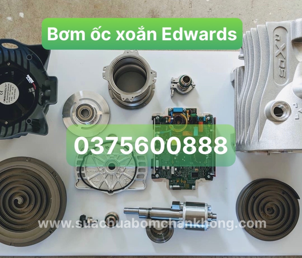 sửa bơm chân không khô dạng cuộn xoắn ốc